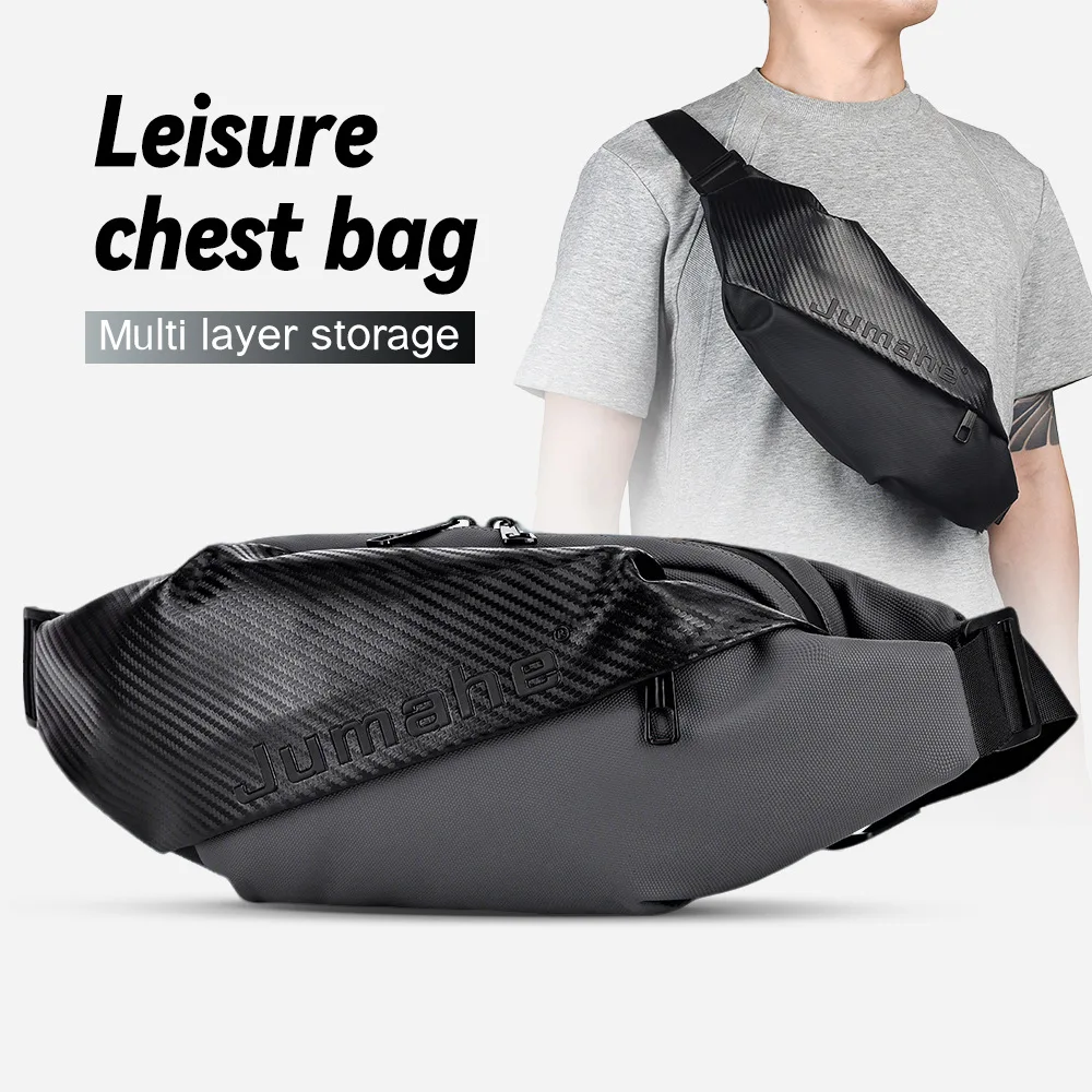 

Men'S Fitness Travel Chest Bag Casual Sport Messenger Bag European Style Trendy Functional Outdoor Waterproof Small Shoulder Bag