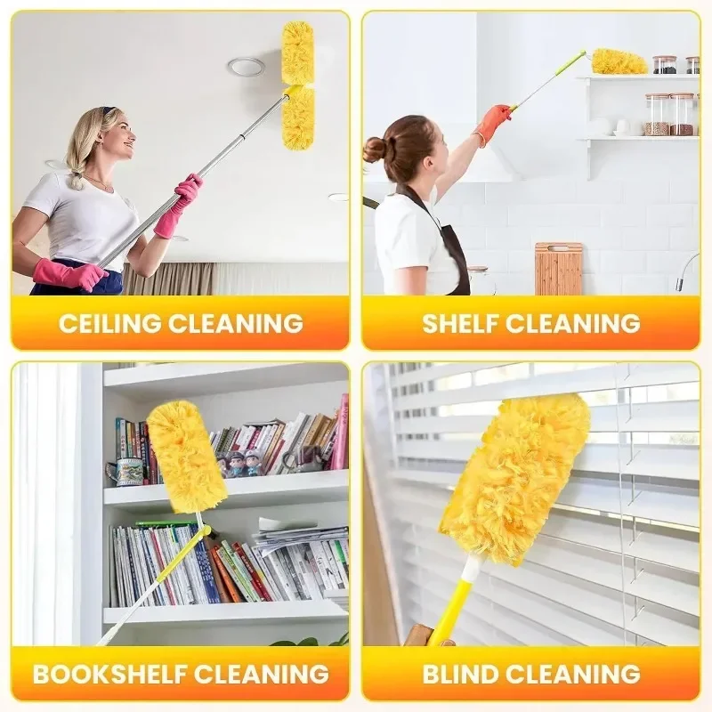 10-80PCS 360 ° Dusters Refills for Cleaning Dust Spider Web Cleaning Disposable Feather Duster Roof and Desktop Clean Tool