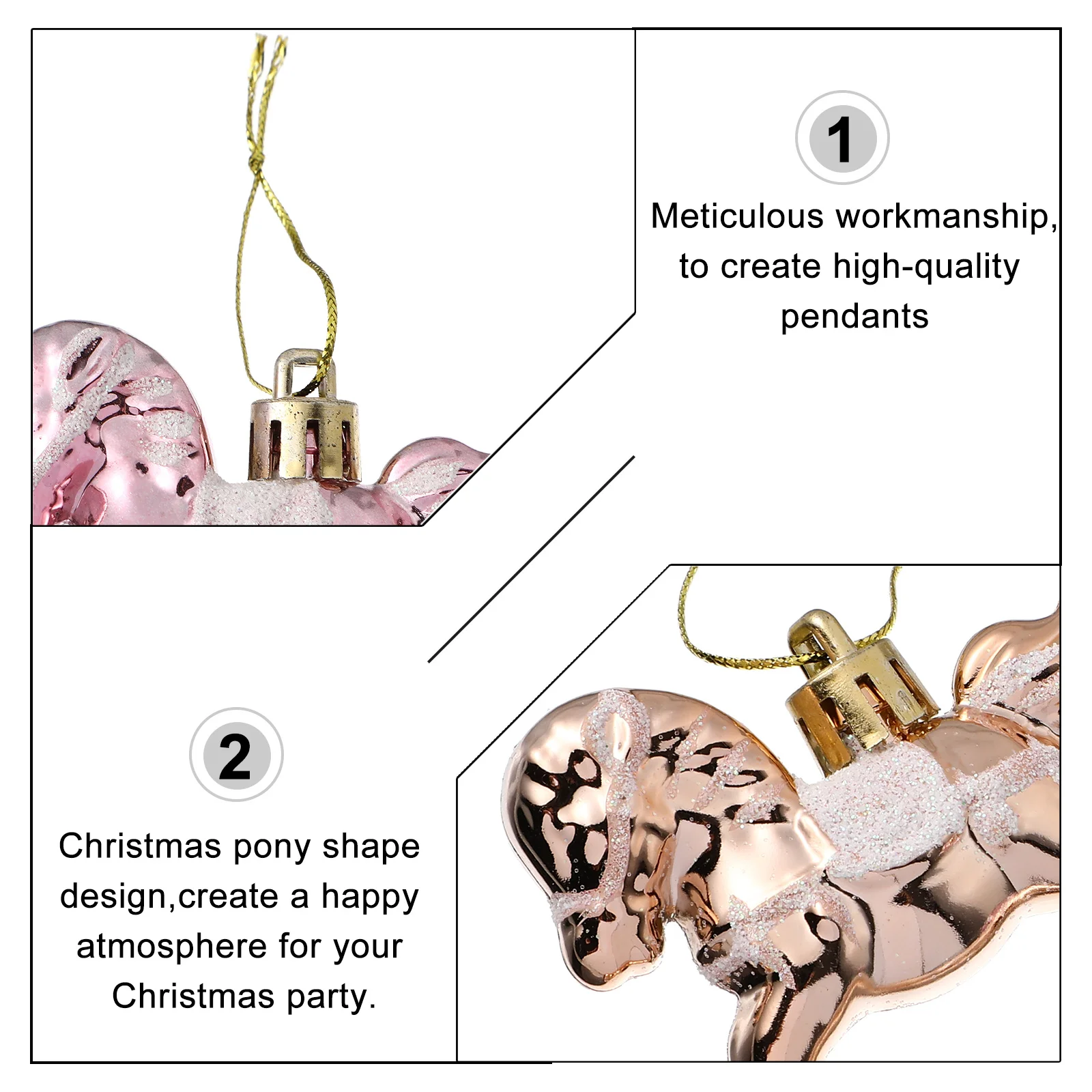 

6 Pcs Small Wooden Horse Pendant Hanging Pendants Christmas Ornament Plastic Xmas Cartoon Ornaments Decoration Decorations Tree