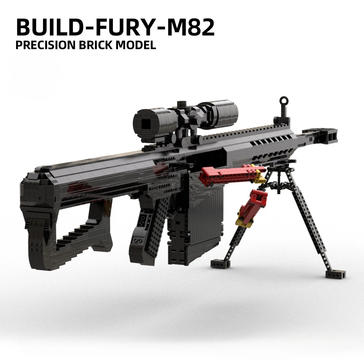M82 Building Block Gun Toy, Can Fire High-difficulty MOC Assembly, Adult Version, Giant Model, Boy's Brick Gift
