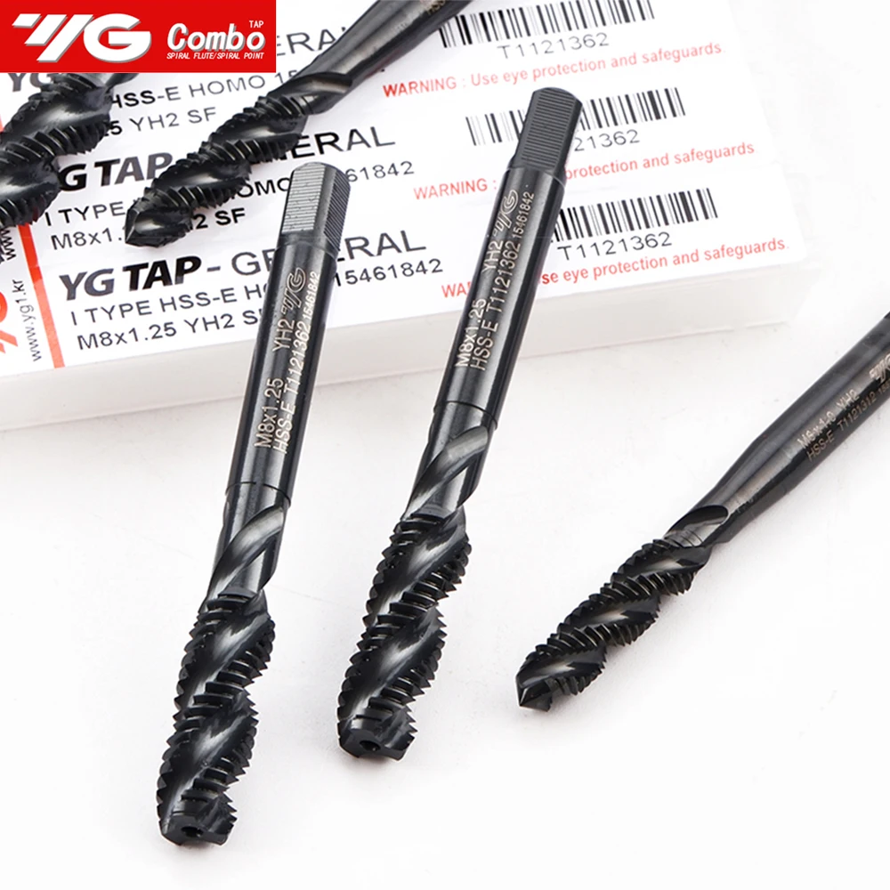 YG-1 HSS-E T1121 M2 M2.5 M3 M4 M5 M6 M8 M10 M12 M14 M16 M18 M20 M24 Processing Metal Tap Spiral groove Taps For Multi Purpose