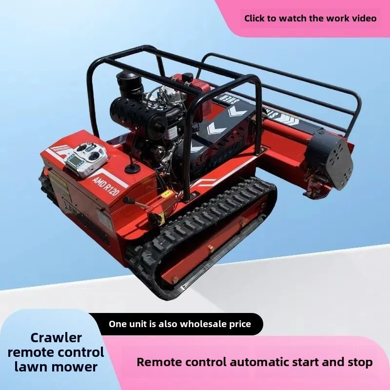 Remote control lawn mower crawler type lawn shredder