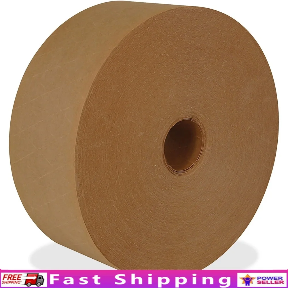 

Medium Duty Water-Activated Tape Starch Adhesive Durable Weather-Resistant Sealing Tape Tamper-Evident Carton Packing 10 Rolls