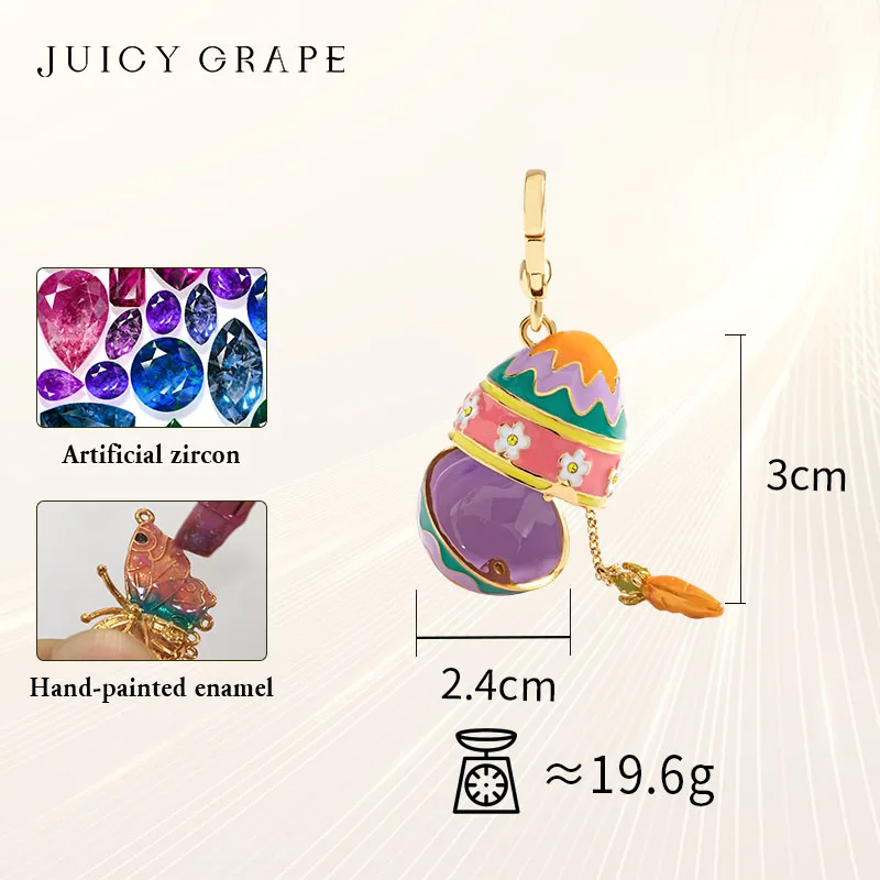 Juicy Grape Key Chains Luxury For Woman Carrot Twisted Egg Hand Painted Enamel Necklaces Handbag Accessories Key Chain Pendants