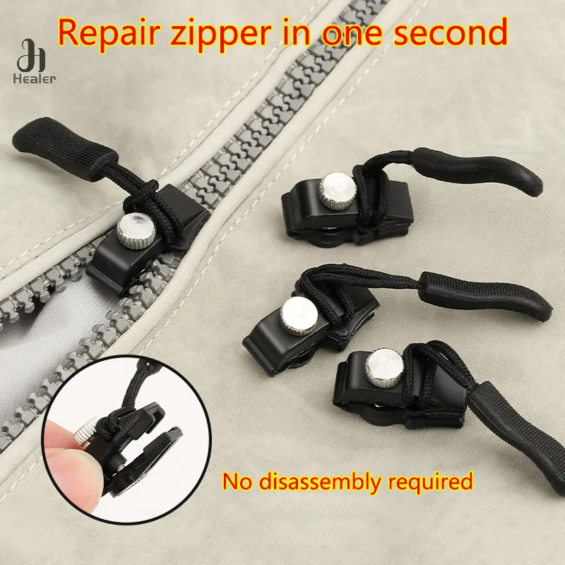 3 Different Size Zipper Repair Kit DIY Replacement Bag Buckle Zipper Head Removable Instant Zipper Puller