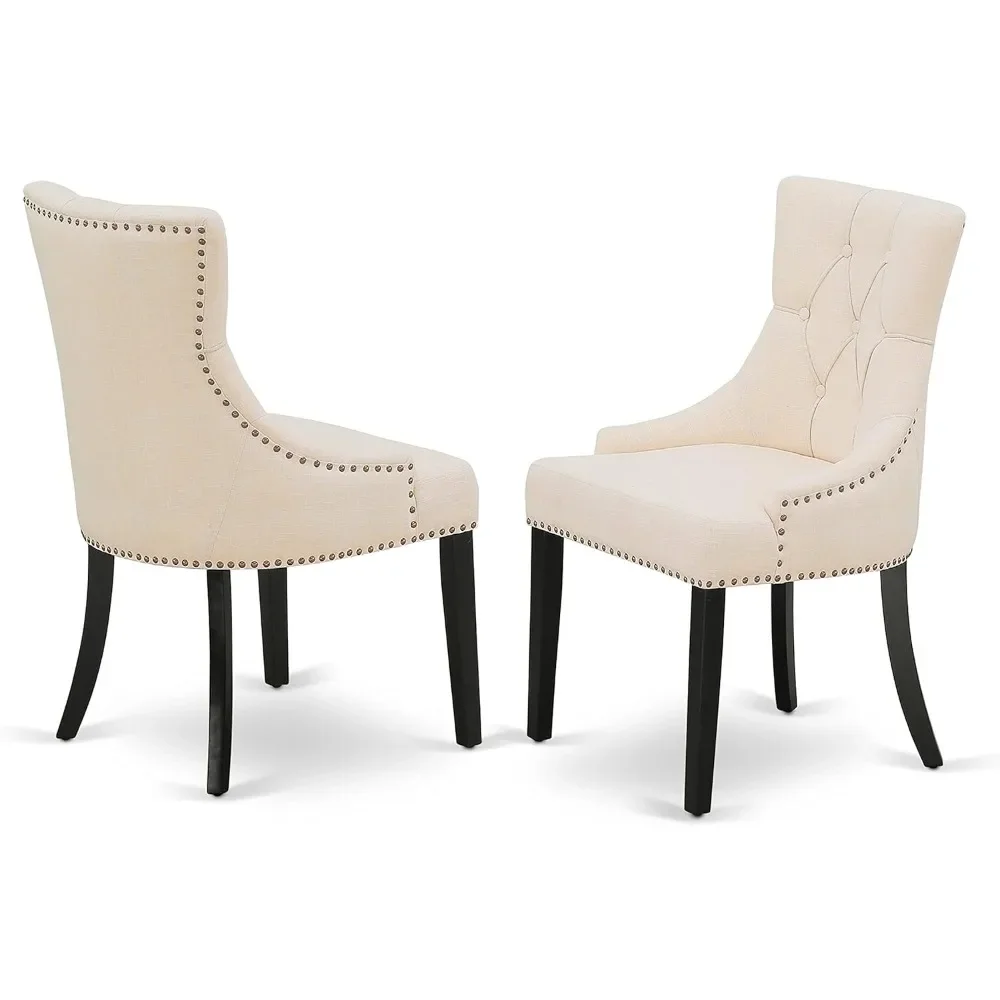 9 Piece Room Set Includes a Rectangle Butterfly Leaf Kitchen Table and 8 Light Beige