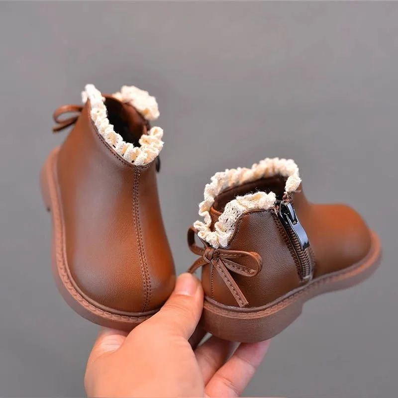 

Baby Soft Sole First Walker Ankle Boots for Girls 1-2 Years Princess Style Casual Winter Shoes Toddler Booties Autumn Weather