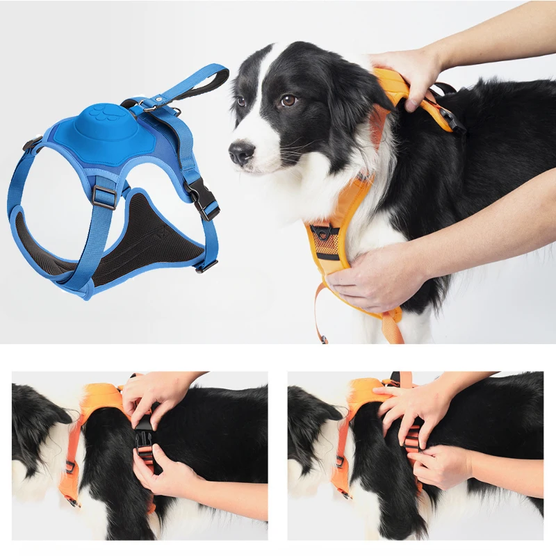 

2-in-1 No Pull Harness Dog Leash Pet Harness Vest Retractable Dog Leash Adjustable Pet Carrier Suitable Harness Pet Supplies