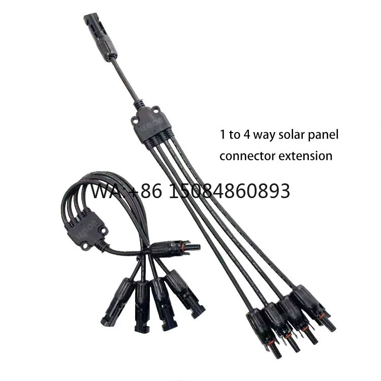 4mm2 to 6mm2 Solar Cable with PVC Insulation 1 to 4 Y Branch Solar Extension Photovoltaic Cable for Solar Energy System