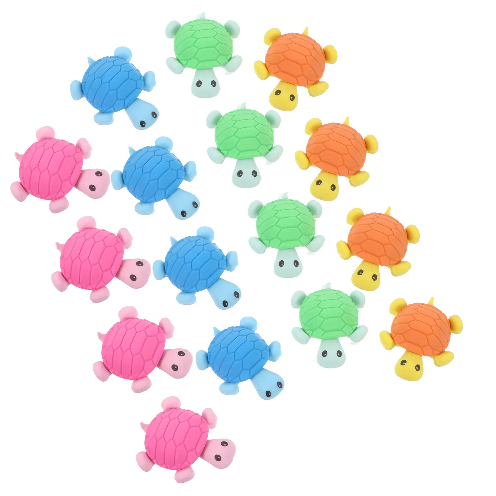 36個入り、動物のキャラクターが描かれた消しゴム。教室での描画や学校での使用に最適な、かわいらしいデザインの消しゴムセット。