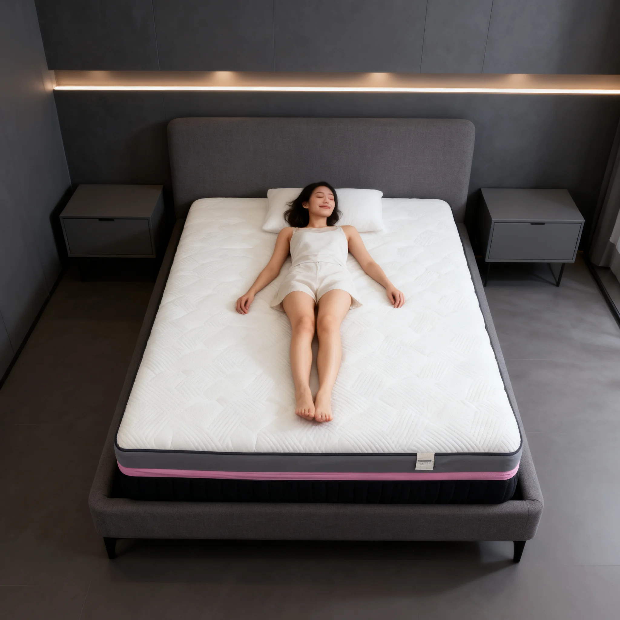 مرتبة إسفنجية الذاكرة ثلاثية الأبعاد حديثة متوسطة الحجم قابلة للتنفس ولا تسبب الحساسية عالية الجودة لغرفة النوم والأثاث المنزلي والشقق المدرسية والفندق #1