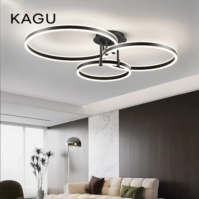 Modern Rings LED Chandelier Lighting Lustre For Living Room Bedroom Home Ceiling Mounted Hanging Lamp Indoor Ceiling Chandelier