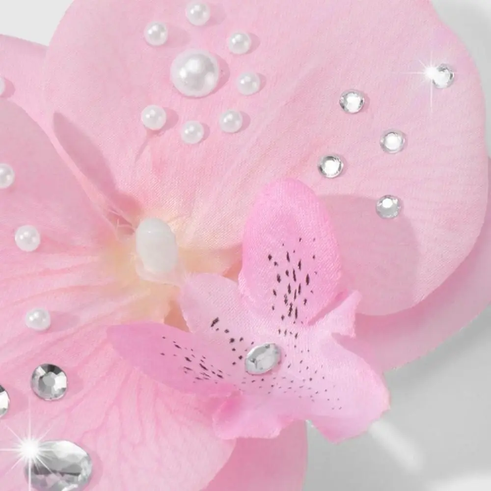 Simulation Butterfly Orchid Orchid Lily Keychain Rhinestone Pearl Simulation Flower Keychain Flower Bag Pendant