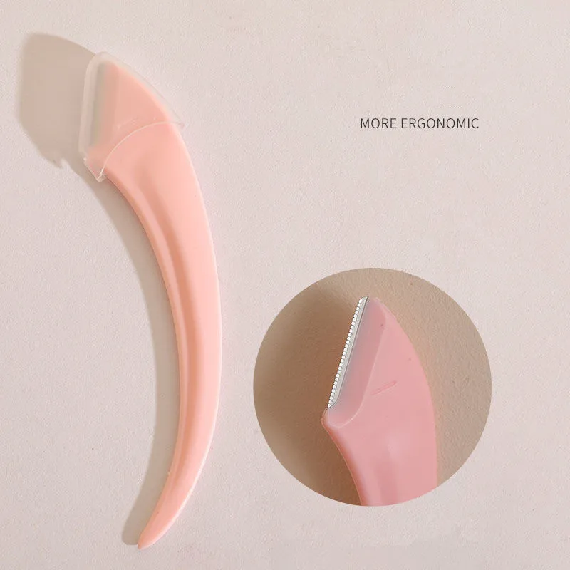 مجموعة تشكيل الحواجب من الفولاذ المقاوم للصدأ 2 في 1، ماكينة حلاقة ومقص آمنة مضادة للخدش مع مشط قابل للفصل، مجموعة أدوات العناية الدقيقة المحمولة