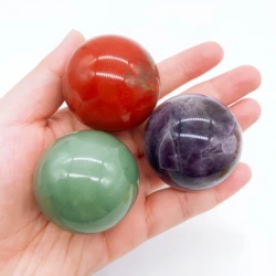 40mm Natural Amethyst Lapis Lazuli Ocean Jasper Sphere Crystal Tiger Eye Stone Quartz Ball Reiki Healing Home Decor Gift