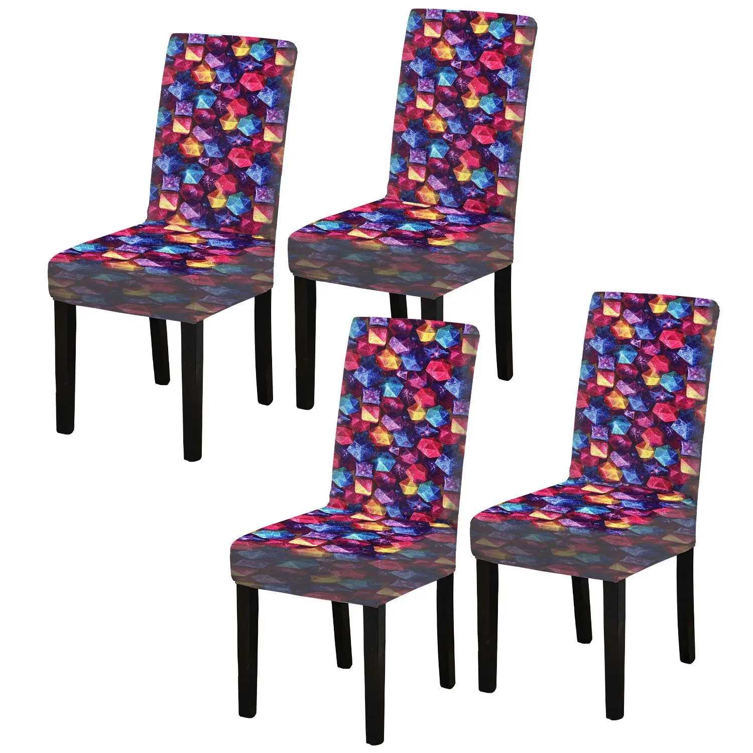 Stretch dining chair cover, dopamine stone sequin pattern, detachable machine wash dining chair cover