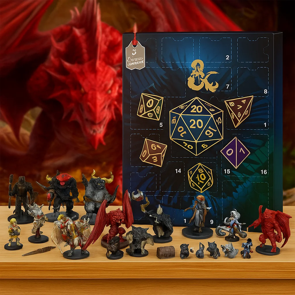 

Fantasy Advent Calendar 24 Gifts Christmas Holiday Blind Box Mini Figures Dice RPG Accessories Surprise Collectible Geek Gift