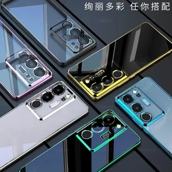 Colorful Plating Clear Silicone Phone Case for Samsung Galaxy S20 S21 S22 S23 S24 Plus FE Note 10 20 Ultra Soft Shockproof Cover