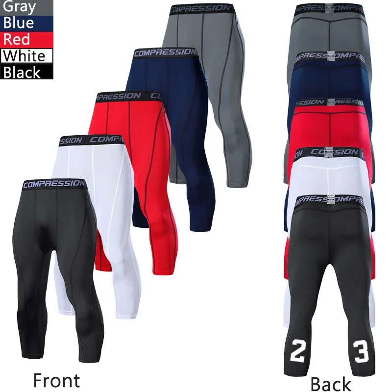 Pantalones cortos de gimnasio para hombre, mallas elásticas de compresión para correr, fútbol, baloncesto, entrenamiento