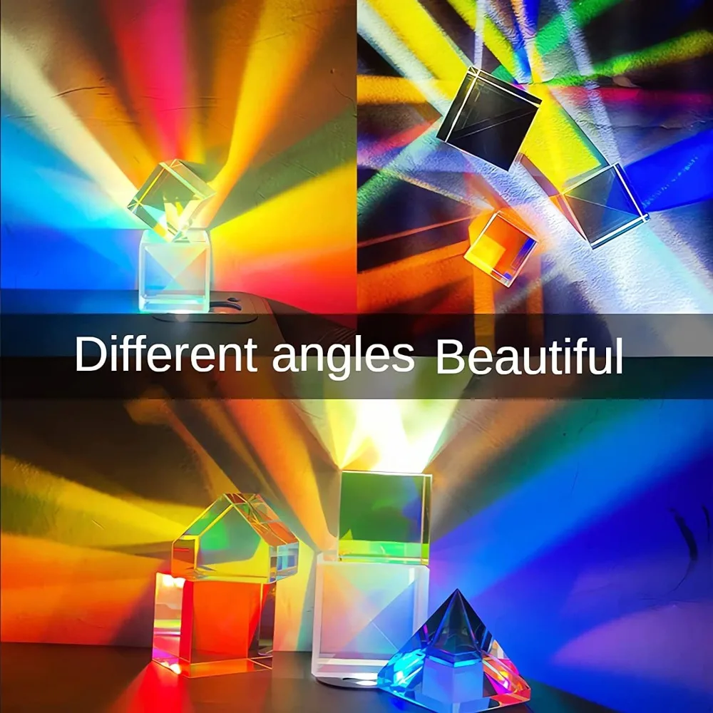 Optical Glass X-cube Dichroic Cube Design Cube Prism RGB Combiner Splitter Educational Gift Class Physics Educational Toy