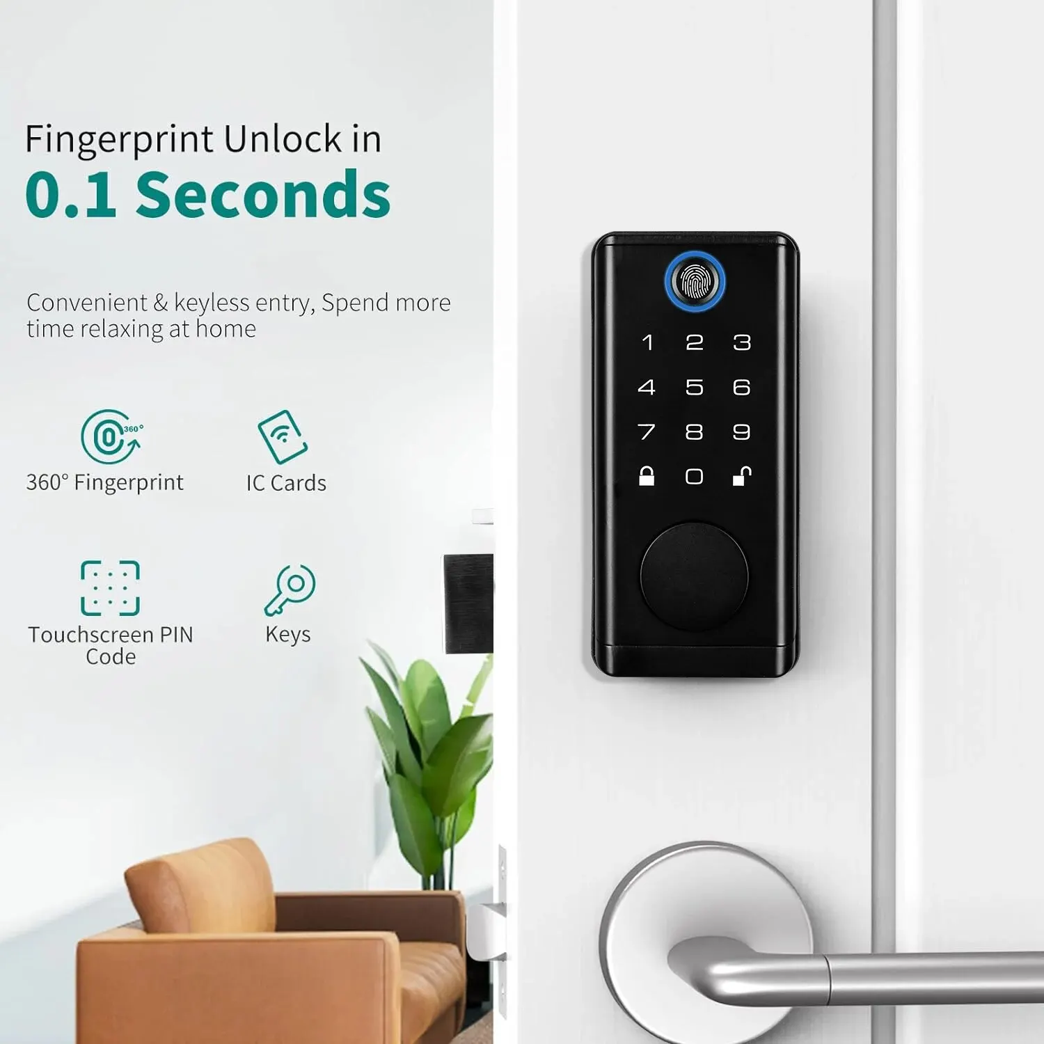 Waterproof Digital Electronic Lock for Outdoor IP 65 Smart Electronic Lock Fingerprint Lock for Home House External