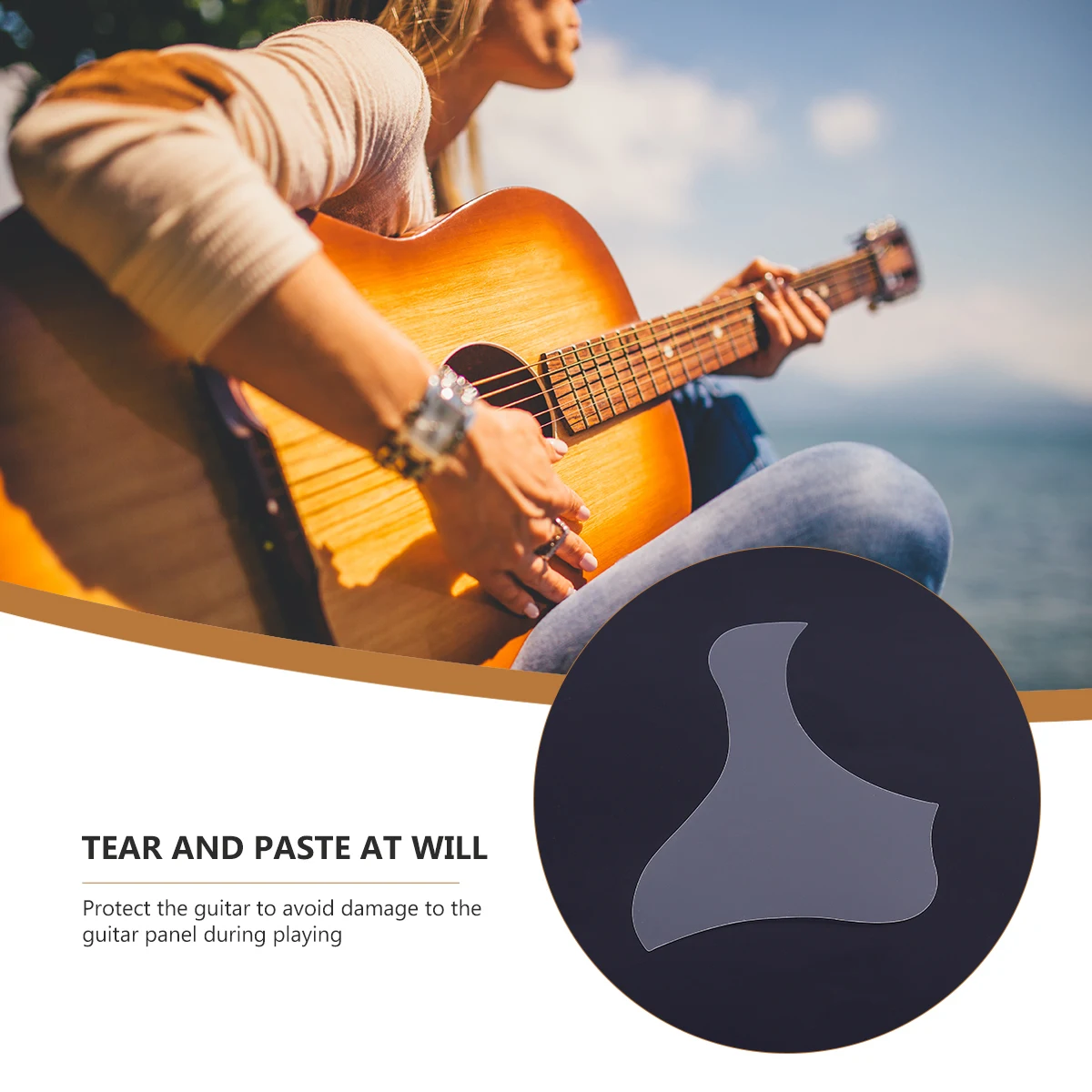 

PET Material Guitar Pickguard Shield Accessory Transparent Stickers Durable Anti Scratch Fits Guitar Various Sizes Practical
