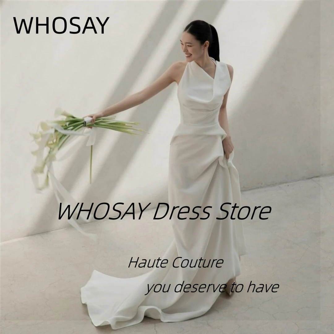 WHOSAY 2024 Newest Wedding Dresses Photos Shooting Korea Girls Wear Sleeveless Special Gowns Long Elegant Bridal Dress