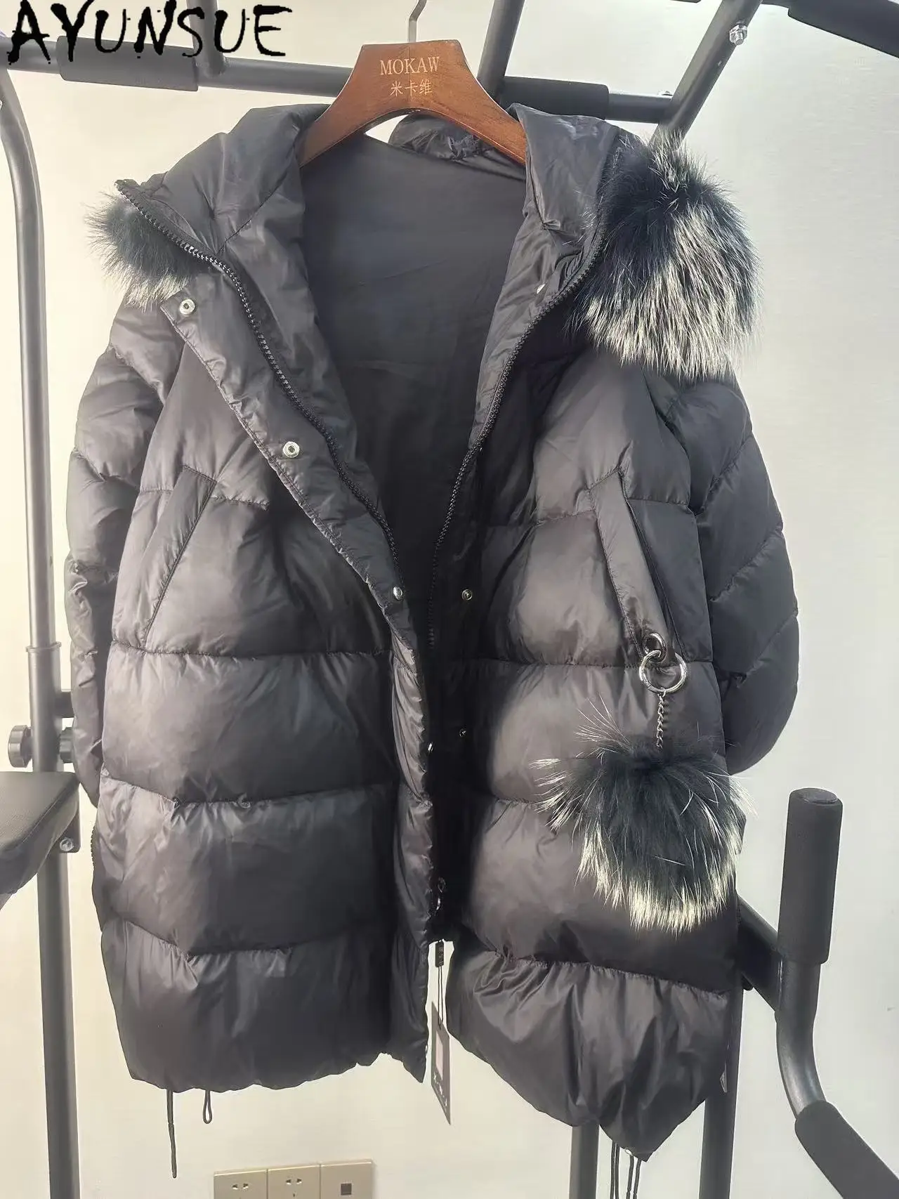 

AYUNSUE Down Jacket Women Winter Clothes Woman White Duck Down Coats Unique Coat Promotion Minor Flaws No Refund No Exchange