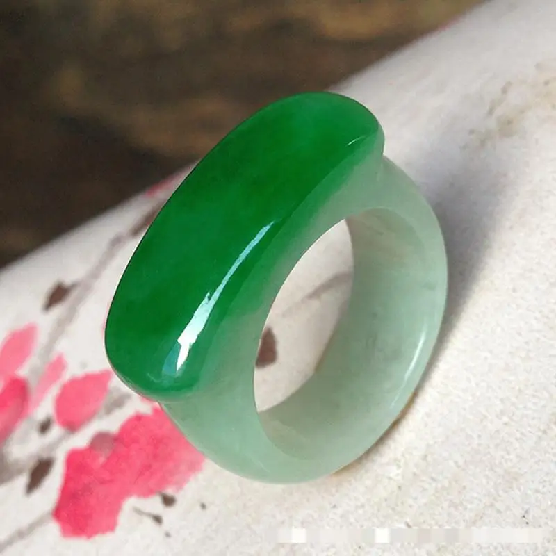 

Natural Myanmar Jadeite Green Jade Rings Men Women Healing Gemstone Fine Jewelry Grade A Burma Jade Saddle Ring Anillos Mujer
