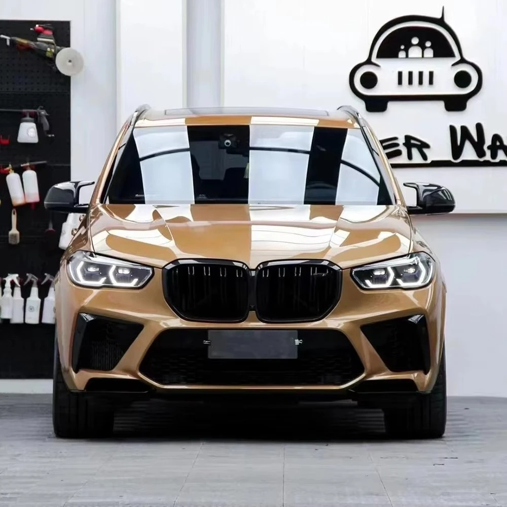 Hight Quality 1.52X17M Air Bubble Free Stretchable PET Caramel Brown Wraps PVC Sticker Car Wrapping Film
