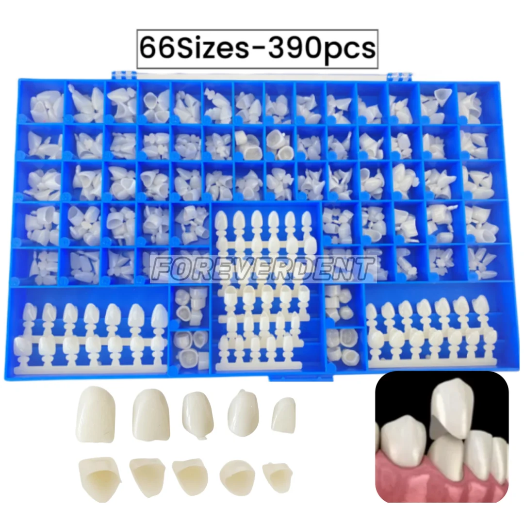 390Pcs Temporary Dental Crowns Crown Mold Guides Premolar Molars Anterior 66Sizes