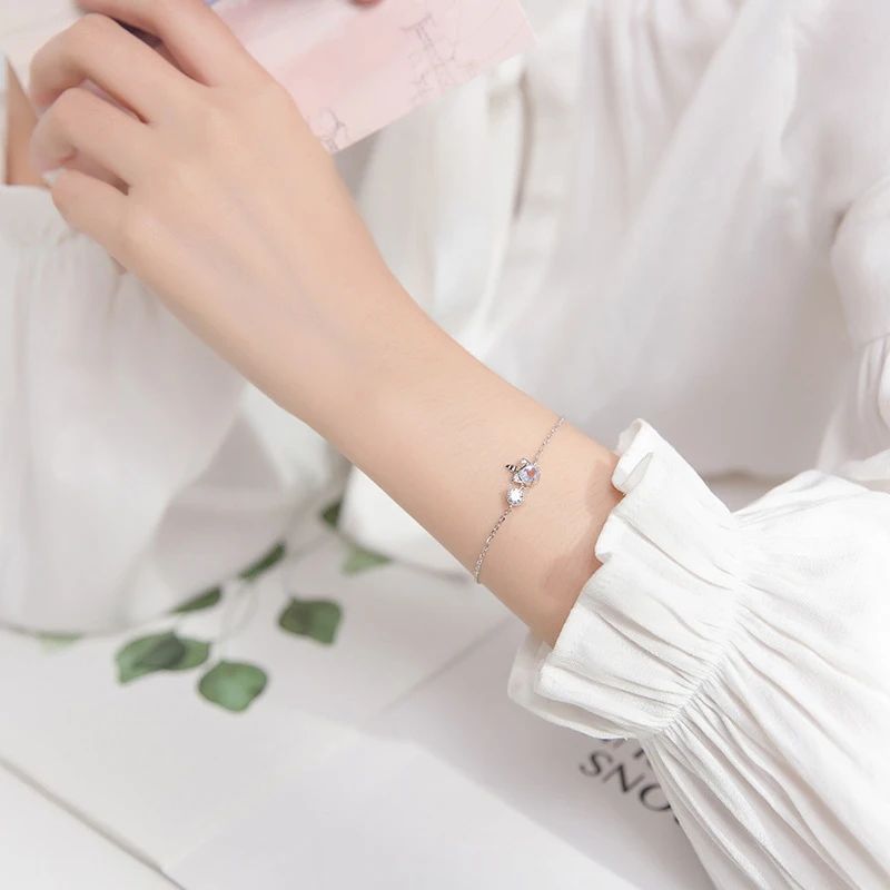 Modian Sparking AAA Zircon Link Chain Bracelet for Women 925 Sterling Silver Colorful Crystal Unicorn Braccelet Fine Jewelry - Image 4