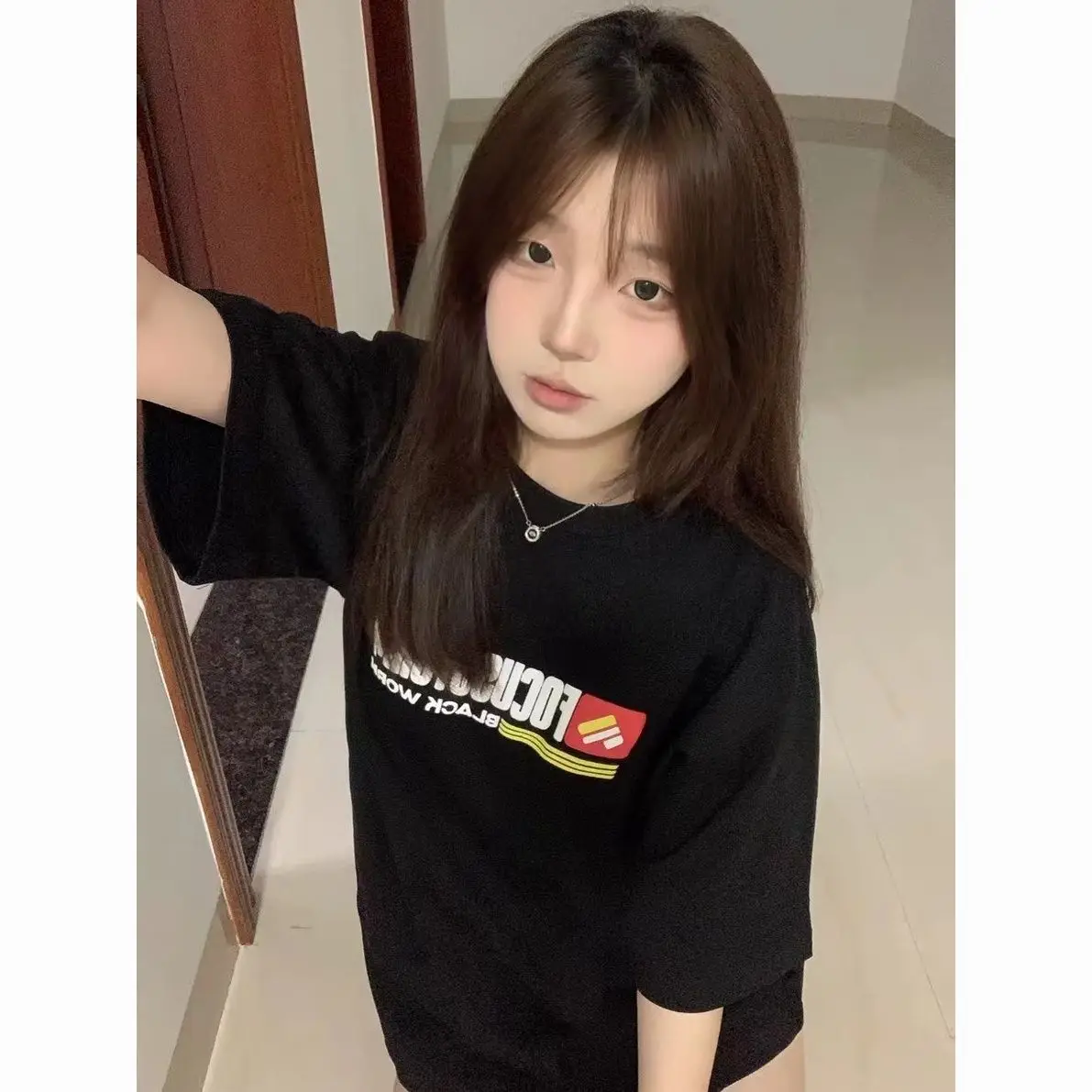 

2025 New Alphabet Short-sleeved T-shirt Women's Summer Loose Oversize Harajuku Casual Versatile Top Women Clothes