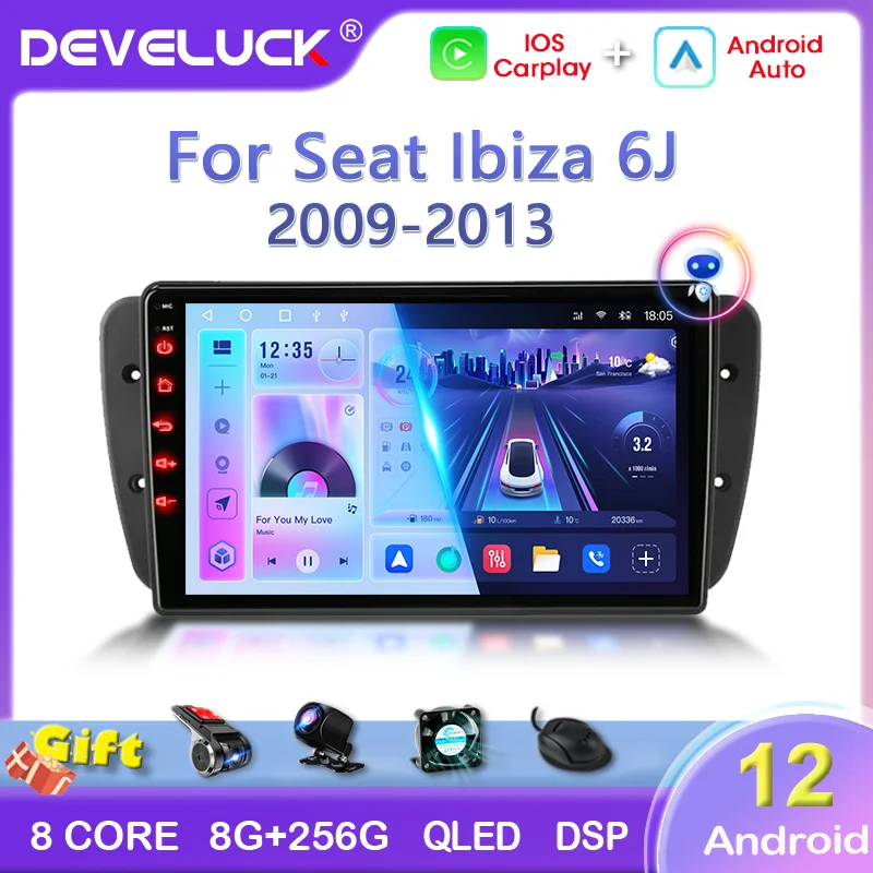 

Develuck 2 Din Android 12 Car Radio For Seat Ibiza 6j 2009 2010 2011 2012 2013 Multimedia Player GPS Carplay Auto 4G Stereo DVD