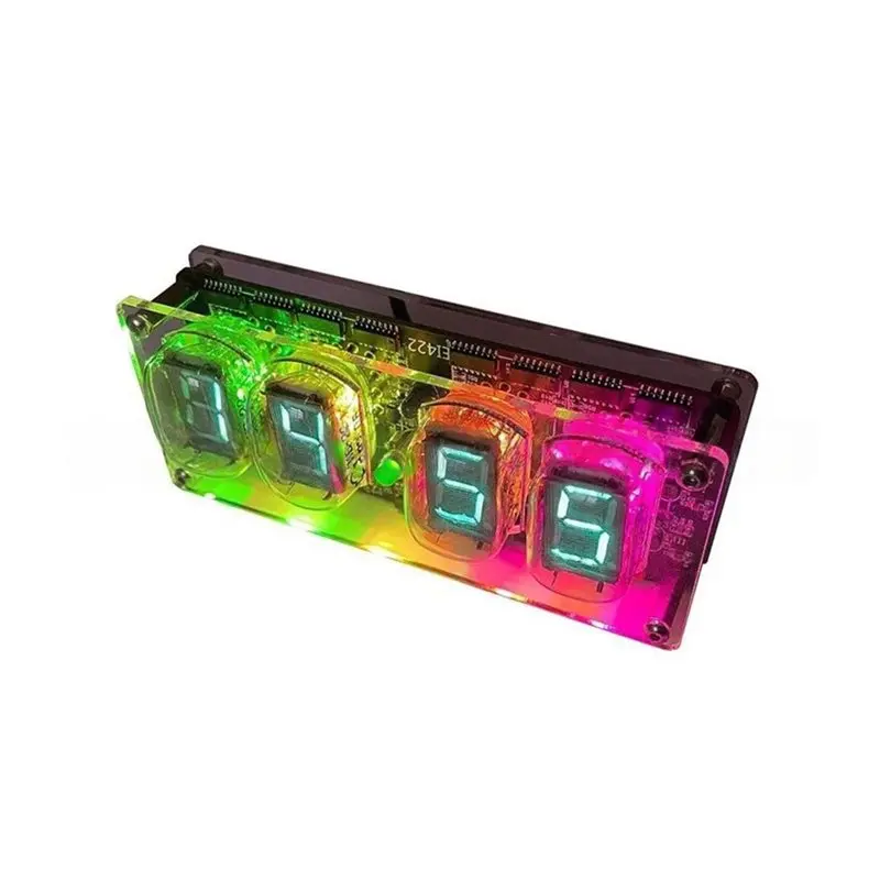 CHCH EI422 4-Bit Wifi Timing Fluorescent Tube Clock Built-In Bluetooth Speaker Remote Control Support Nixie Tube Design