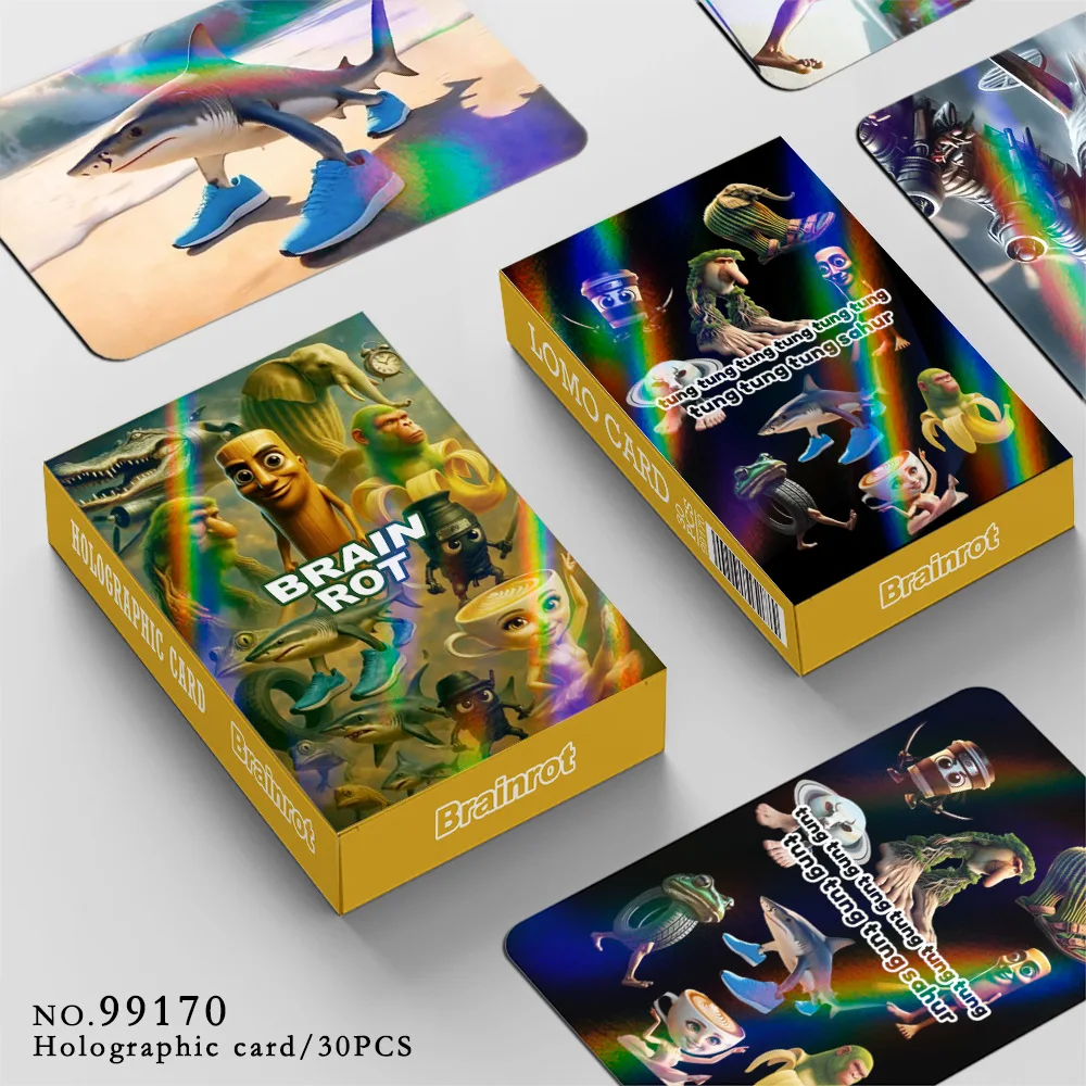 

30PCS TungTungSahur small cards wooden stick people LOMO card photo card stickers Collection Postcard Gift