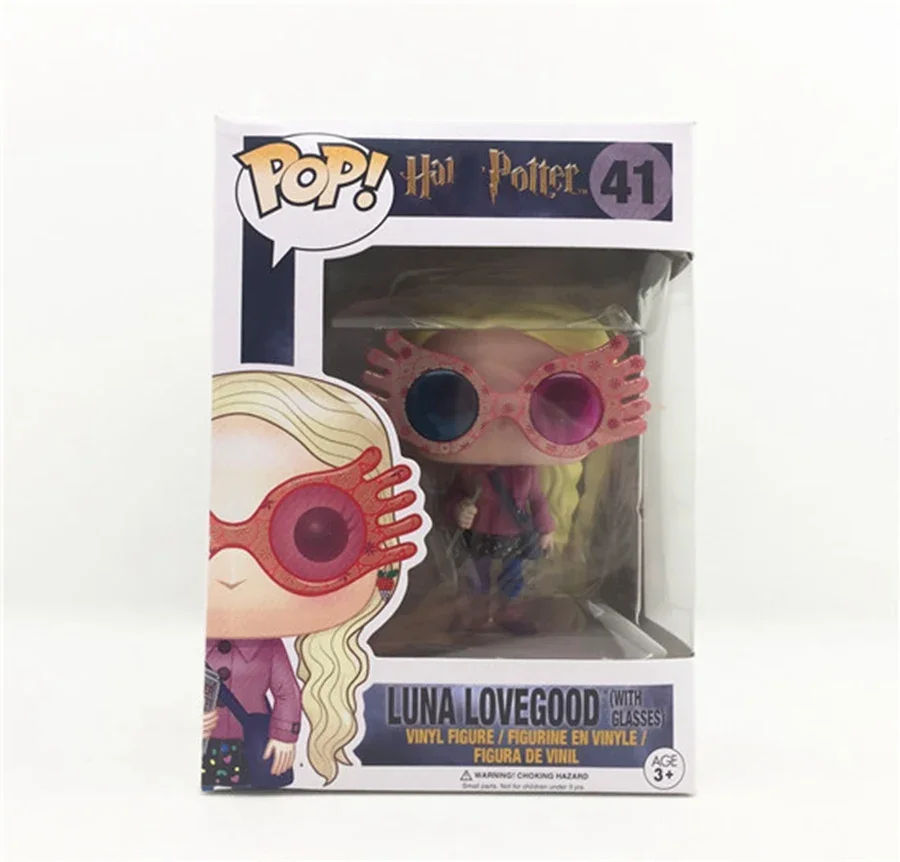 Pop Movie Harri Character Luna Lovegood with Glasses 10cm Vinyl Doll Action Figure Collection Model Toys with Retail Box