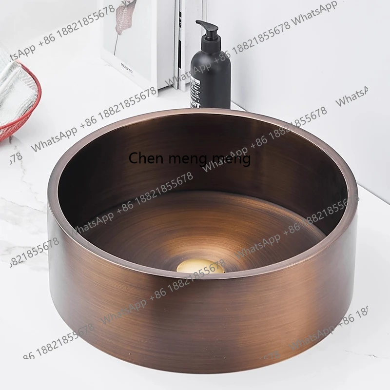 

Antique stainless steel table wash basin B & B hotel wash hand single basin new Chinese retro wash basin