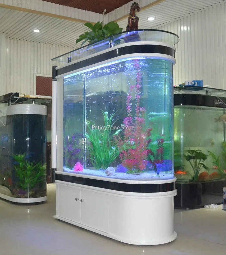 Large Screen Luxury Eco-Friendly Durable Energy Saving Transparent Oval Goldfish Aquarium Ultra Quiet 1 Year Warranty Super