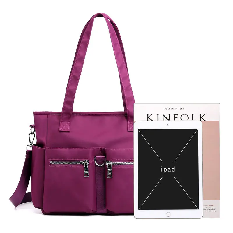

2023 New Oxford Cloth Travel Bag Women Handbag Duffel Bag Big Bag Nylon Cloth Bag Light and Simple Shoulder Bag Mom Bag Trend