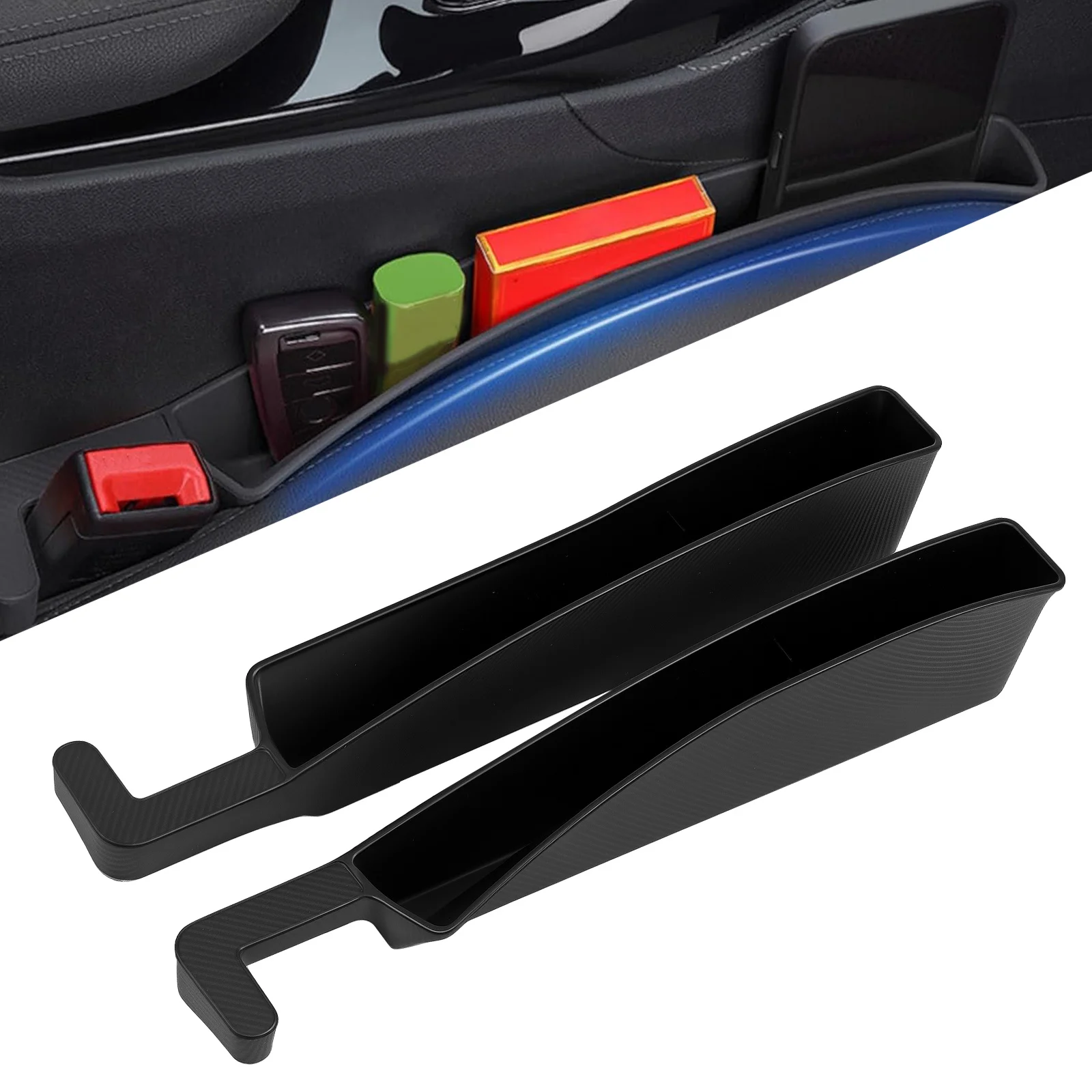 

2PCS Car Seat Gap Filler Organizer Seat Crevice Gap Storage Box for USB Phone Key Storage Auto Interior Accessories