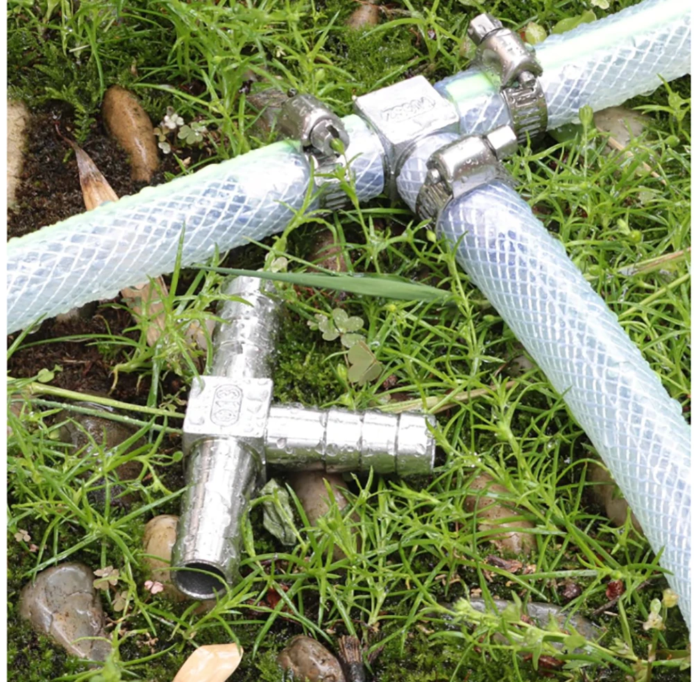 6 8 10 12 14 15 16 19-50mm Hose Barb 304 Stainless Steel T Type Cross Three Way Pipe Fitting Connector Water Gas Fuel