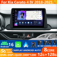 Android 16 For Kia Cerato 4 IV Forte 2018 2019 2020 2021 Bluetooth Car Radio Stereo Intelligent System Carplay Multimedia Screen