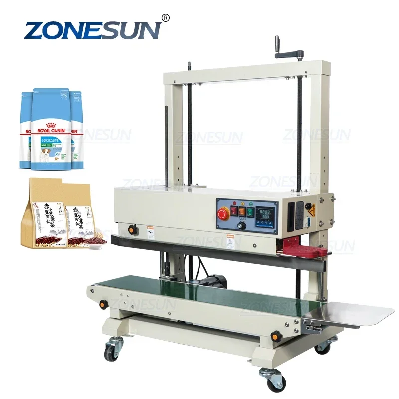 Semi-automatic Vertical Continuous Snacks Cookie Food Pouch Plastic Bag Induction Heat Packing Side Sealing Machine