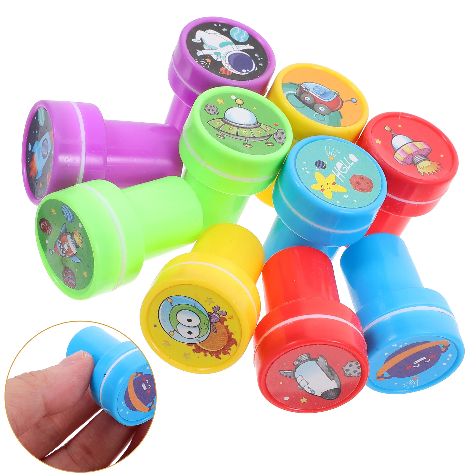 

10 Pcs Space Universe Seal Scrapbook Stamps Cute Variety Outer Pattern Stamper Plastic Toddler Child DIY