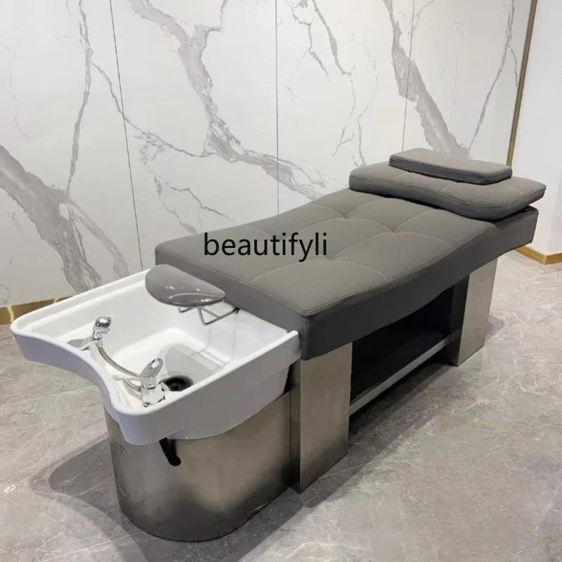 

V Thai Shampoo Chair Hair Salon Flushing Bed Barber Shop Lying Completely Shampoo Chair for Hair Salon Bed