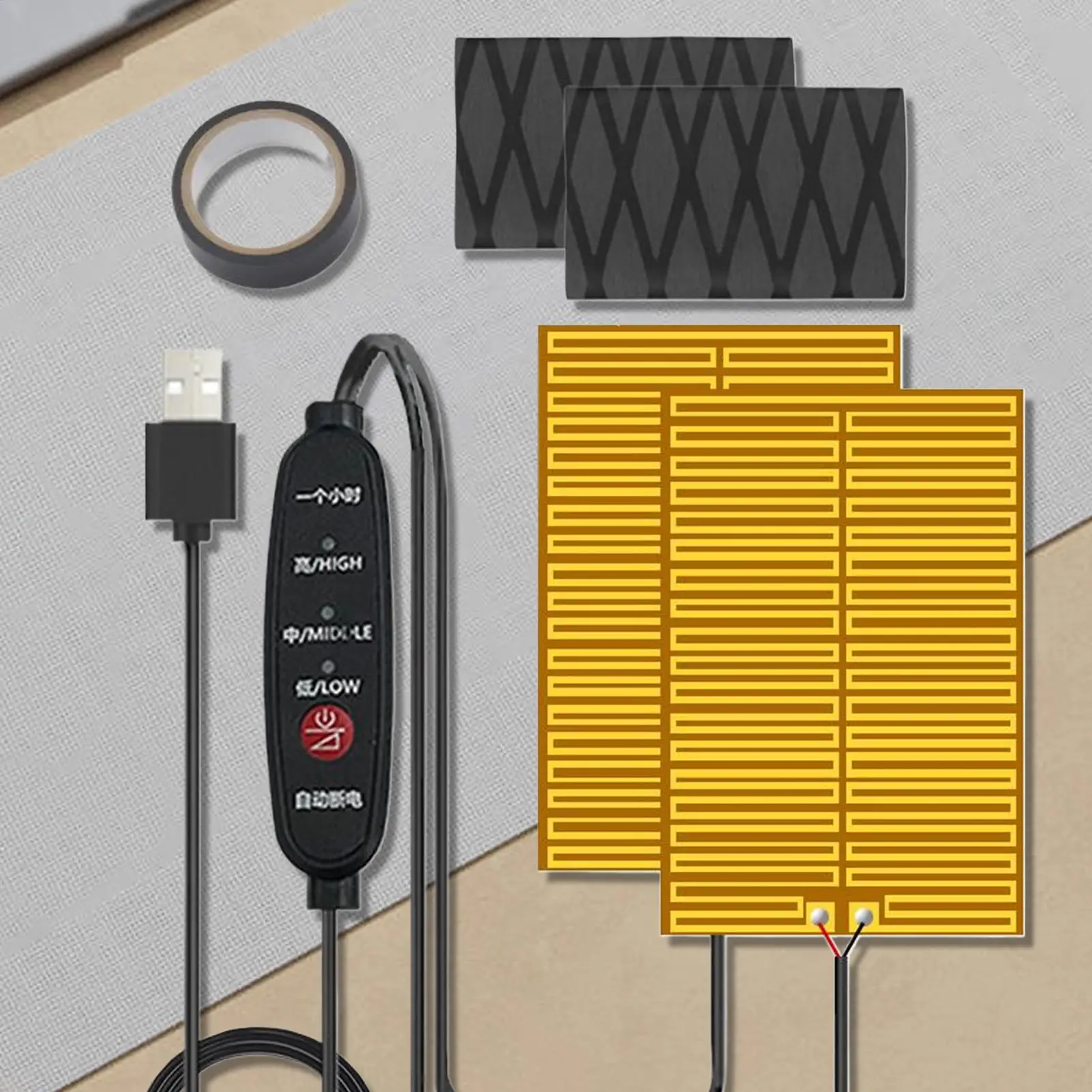 

Heated Grips For Motorcycle Non-Slip 3-Temp Warmer With Tape Winter Lightweight Handlebar Cover For Winter Outdoor Riding Biking