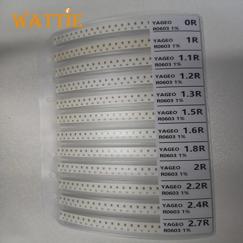 Resistance Page 0201 0402 0603 0805 1206  Each Page for 12values 25pcs/values 0R-10M SMD Sample Page