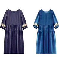 Women Loose Vintage Holiday Ruffles Befree Short Sleeve Long Dress Large Big Summer Pockets Beach Pluse Size Casual Dresses