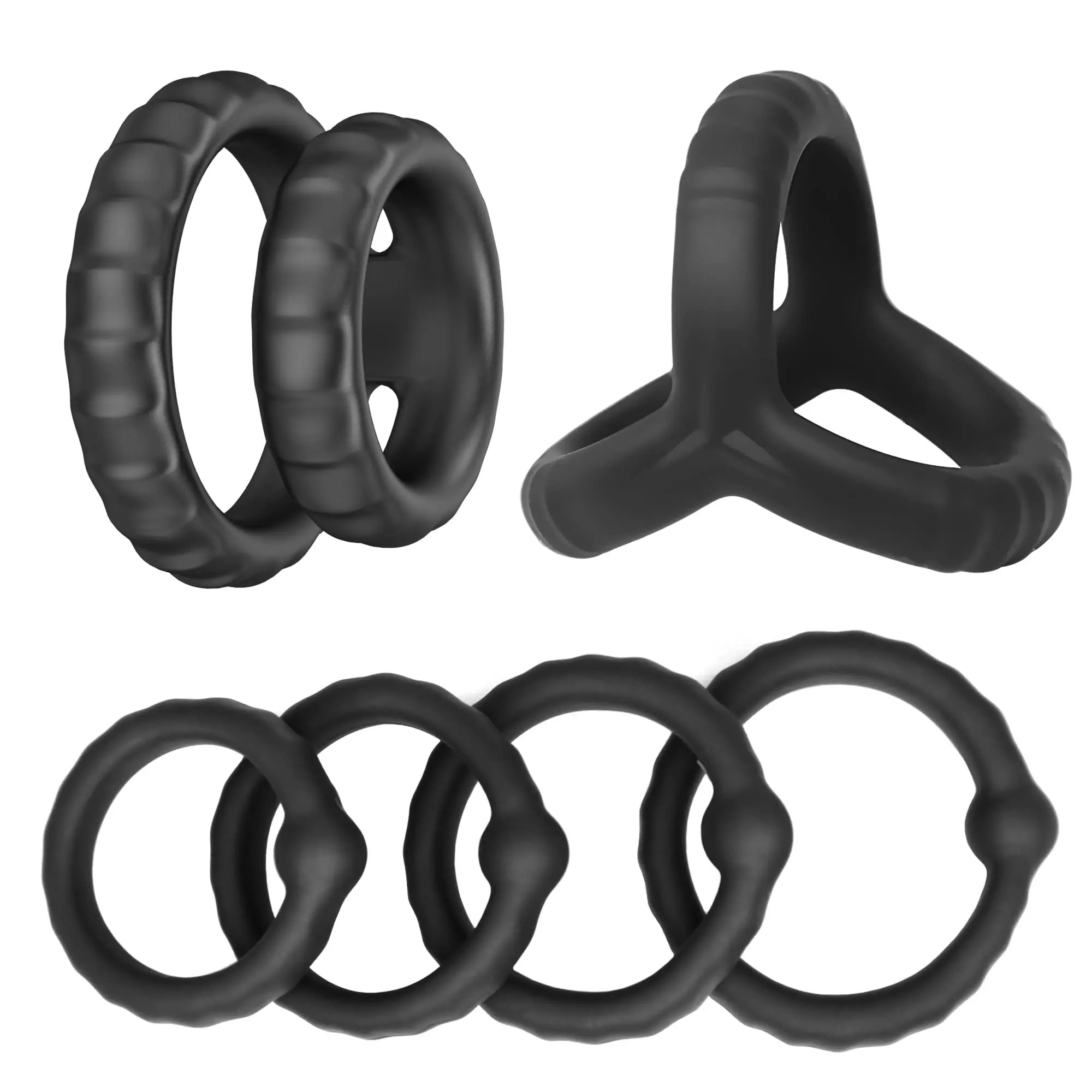 

Silicone Penis Rings Set, Evyleen 6 Different Sizes Cock Rings for Erection Enhancing, Long Lasting Stronger Men Sex Toy, Strec